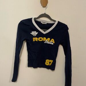 Blue Long Sleeve Roma Italia Top